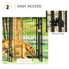 PawHut Outdoor Dog Kennel, Run, Large Wire Steel Fence, Lockable Pet Playpen Enclosure, with Water-, UV-Resistant Canopy Top, Door, Rotating Bowl Holders, 4.6ft x 4.6ft x 5ft