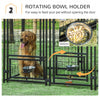 PawHut Outdoor Dog Kennel, Run, Large Wire Steel Fence, Lockable Pet Playpen Enclosure, with Water-, UV-Resistant Canopy Top, Door, Rotating Bowl Holders, 4.6ft x 4.6ft x 5ft