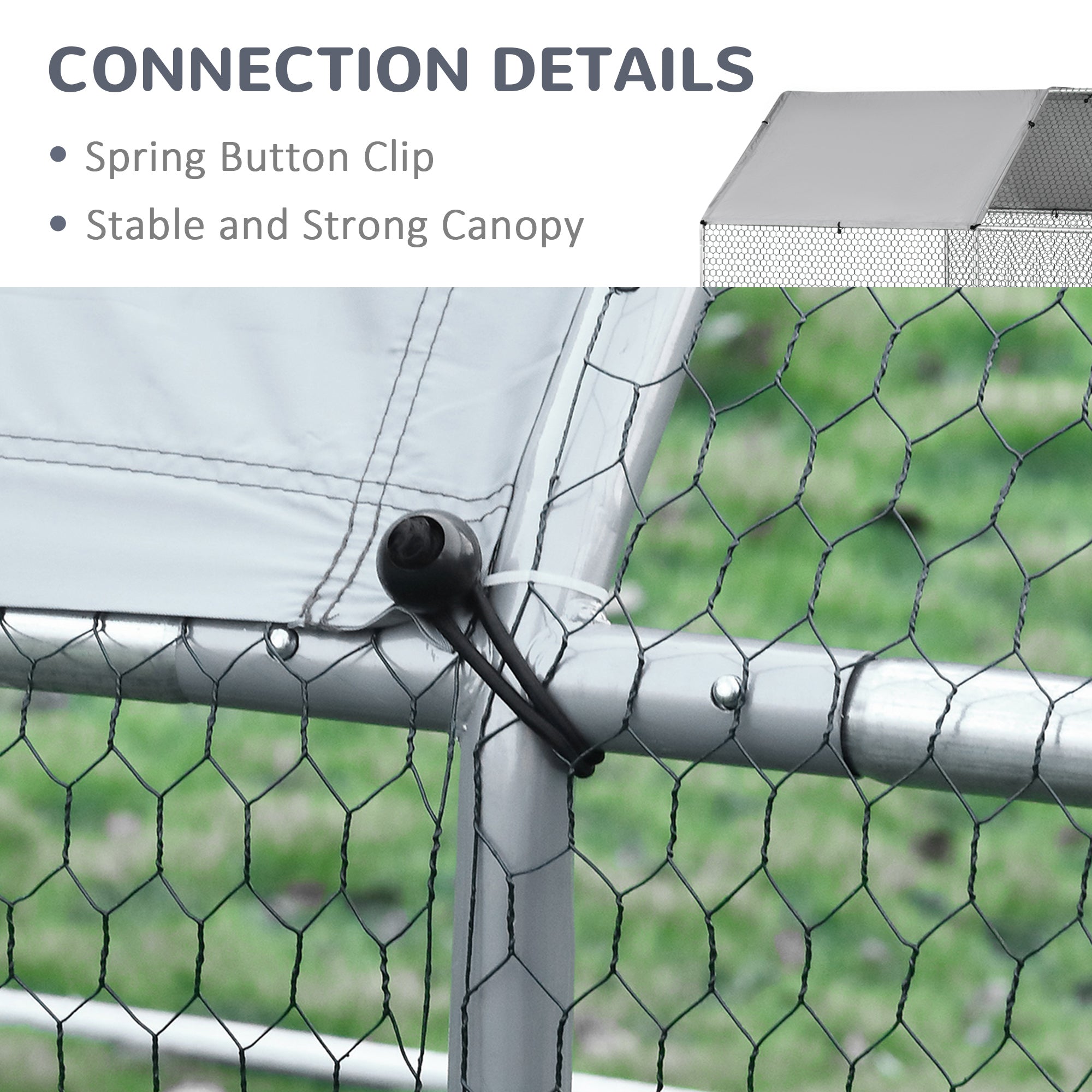 PawHut 9.2' x 18.7' Metal Chicken Coop, Galvanized Walk-in Hen House, Poultry Cage Outdoor Backyard with Waterproof UV-Protection Cover for Rabbits, Ducks