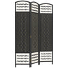 HOMCOM 3 Panel Room Divider, 5.6 ft Tall Folding Privacy Screen, Wave Fiber Freestanding Partition Wall Divider for Home Office, Black