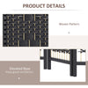 HOMCOM 3 Panel Room Divider, 5.6 ft Tall Folding Privacy Screen, Wave Fiber Freestanding Partition Wall Divider for Home Office, Black