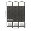 HOMCOM 3 Panel Room Divider, 5.6 ft Tall Folding Privacy Screen, Wave Fiber Freestanding Partition Wall Divider for Home Office, Black