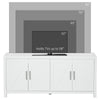 HOMCOM Farmhouse Kitchen Sideboard, Buffet Cabinet with 2 Barn Style Door Cupboards, TV Cabinet Stand for TVs up to 65" with 4 Cable Holes for Living Room, White