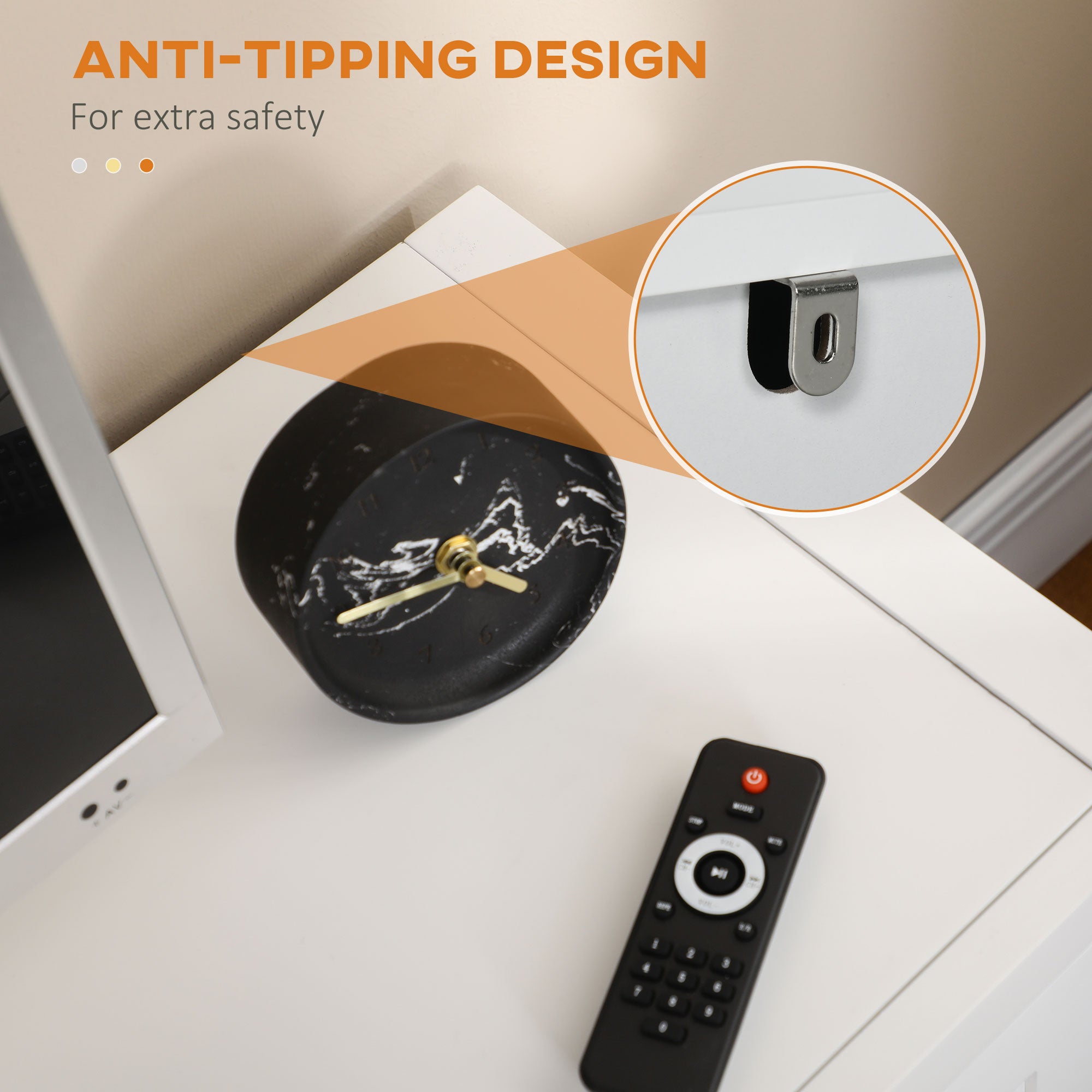 HOMCOM Farmhouse Kitchen Sideboard, Buffet Cabinet with 2 Barn Style Door Cupboards, TV Cabinet Stand for TVs up to 65" with 4 Cable Holes for Living Room, White