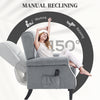 HOMCOM Massage Recliner Chair for Living Room, Push Back Recliner Sofa, Wingback Reclining Chair with Extendable Footrest, Remote Control, Side Pockets, Grey
