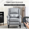 HOMCOM Massage Recliner Chair for Living Room, Push Back Recliner Sofa, Wingback Reclining Chair with Extendable Footrest, Remote Control, Side Pockets, Grey