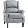 HOMCOM Massage Recliner Chair for Living Room, Push Back Recliner Sofa, Wingback Reclining Chair with Extendable Footrest, Remote Control, Side Pockets, Grey