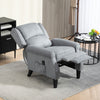 HOMCOM Massage Recliner Chair for Living Room, Push Back Recliner Sofa, Wingback Reclining Chair with Extendable Footrest, Remote Control, Side Pockets, Grey