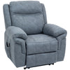 HOMCOM Vibration Massage Recliner Chair, Manual Microfibre Reclining Chair for Living Room with Side Pockets, Footrest, Remote, Easy Assembly, Blue