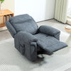 HOMCOM Vibration Massage Recliner Chair, Manual Microfibre Reclining Chair for Living Room with Side Pockets, Footrest, Remote, Easy Assembly, Blue