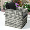 Outsunny 6 Pieces Wicker Patio Furniture Set with Cushions, 7-Seater Rattan Patio Sofa Set with Storage Coffee Table & Side Table, Sectional Outdoor Furniture Set, Black