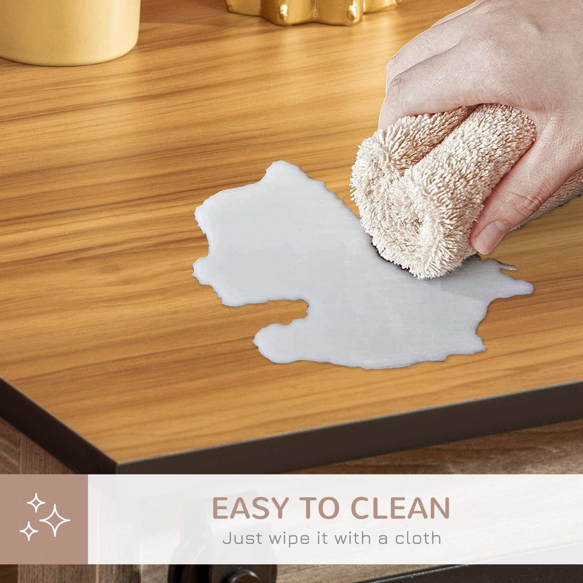 PawHut 47in Dog Crate Furniture with Divider Panel, Wooden Dog Kennel TV Stand for Large Dogs, Pet House Side Table for 2 Small Dogs with Two Rooms Design, 2 Sliding Doors, Oak