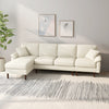 HOMCOM Changeable Sectional Sofa with Chaise Lounge, Modern 4-Seater Couch with Pillows, Wooden Legs, L-Shape Corner Sofa for Living Room, Cream White
