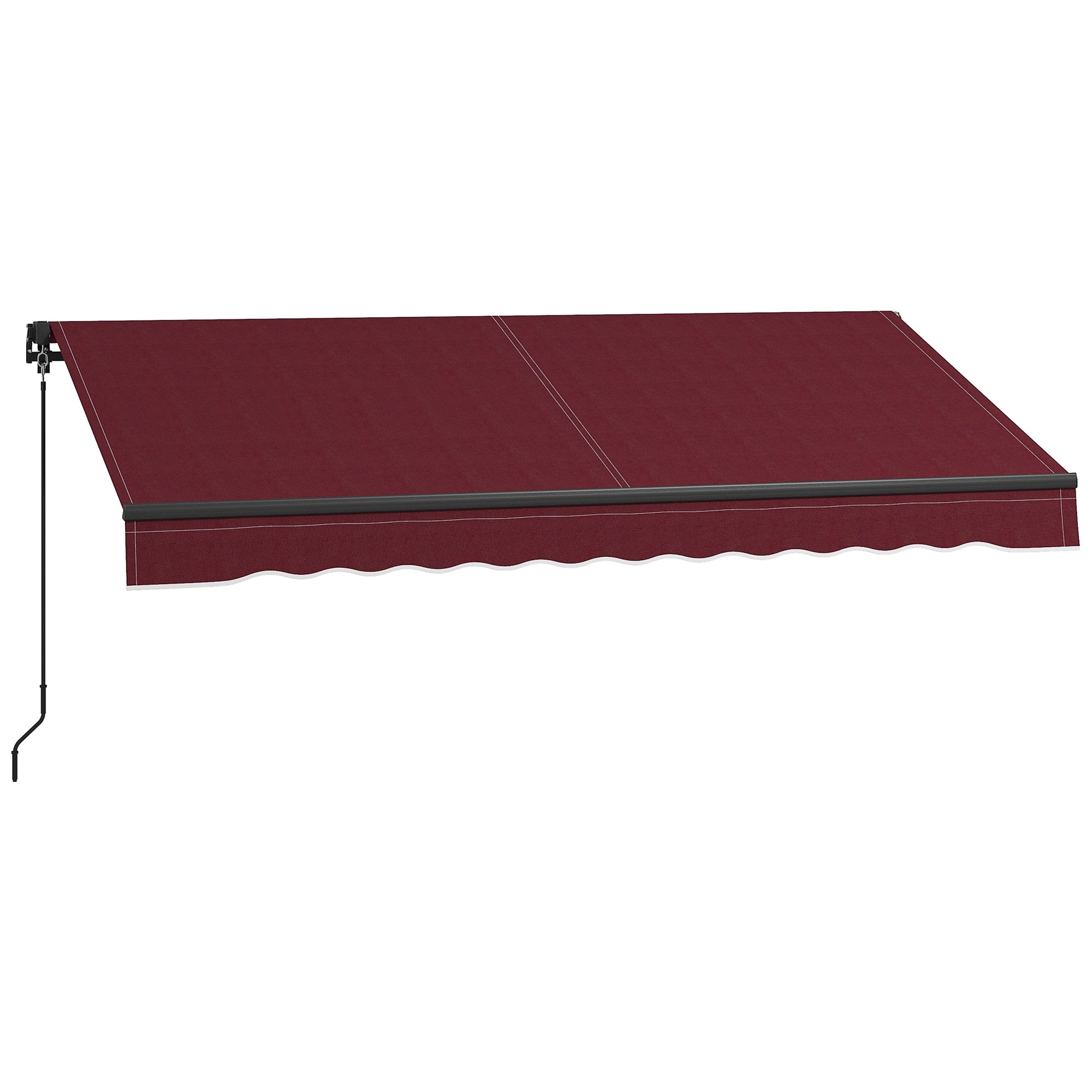 Outsunny 10' x 8' Retractable Awning, Patio Awning Sunshade Shelter with Manual Crank Handle, 280gsm UV Resistant Fabric and Aluminum Frame, for Balcony, Yard, Wine Red