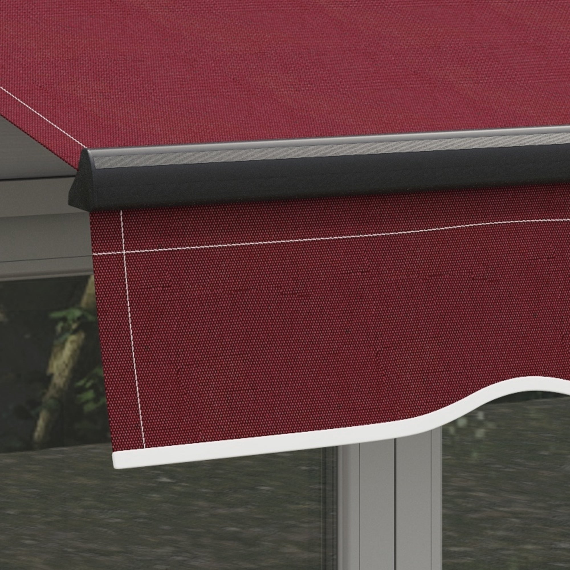 Outsunny 10' x 8' Retractable Awning, Patio Awning Sunshade Shelter with Manual Crank Handle, 280gsm UV Resistant Fabric and Aluminum Frame, for Balcony, Yard, Wine Red