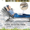 Outsunny Outdoor Lounge Chair Set of 2, Folding Outdoor Chaise Lounge with Adjustable Backrest, Reclining Sun Tanning Chair with Mesh Seat, Headrest for Beach, Poolside, Grey