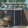 Outsunny 4' x 6' Outdoor Storage Shed, Metal Garden Shed with Window, 2 Vents and Lockable Door for Backyard, Garden, Lawn, Dark Grey