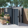 Outsunny 4' x 6' Outdoor Storage Shed, Metal Garden Shed with Window, 2 Vents and Lockable Door for Backyard, Garden, Lawn, Dark Grey