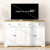HOMCOM Kitchen Storage Cabinet, Sideboard Buffet Cabinet with Solid Wood Top, Adjustable Shelf, 2 Drawers and 4 Doors, White