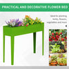 Outsunny 39" x 12" x 34" Raised Garden Bed Raised Garden Flower Bed Plant Kit Vegetable Herb Box with 3 Holes, Green