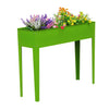 Outsunny 39" x 12" x 34" Raised Garden Bed Raised Garden Flower Bed Plant Kit Vegetable Herb Box with 3 Holes, Green