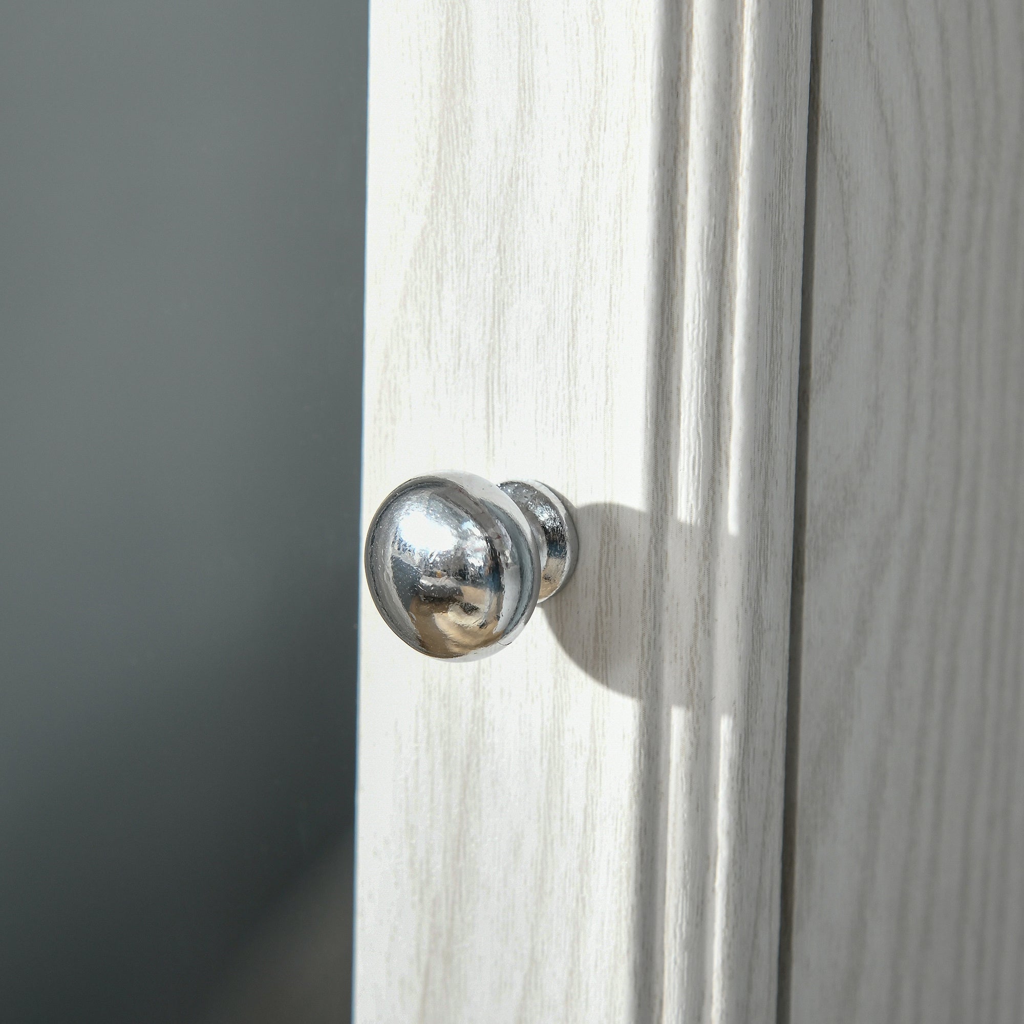 HOMCOM 360掳 Swivel Jewelry Cabinet, Mirror Armoire, Full Length Mirror, Lockable Jewelry Organizer with Built-In Small Mirror, White