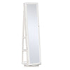 HOMCOM 360掳 Swivel Jewelry Cabinet, Mirror Armoire, Full Length Mirror, Lockable Jewelry Organizer with Built-In Small Mirror, White