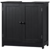 HOMCOM Under Sink Bathroom Cabinet with 2 Doors and Shelf, Pedestal Sink Bathroom Vanity Furniture, Black