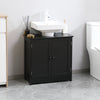 HOMCOM Under Sink Bathroom Cabinet with 2 Doors and Shelf, Pedestal Sink Bathroom Vanity Furniture, Black