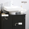 HOMCOM Under Sink Bathroom Cabinet with 2 Doors and Shelf, Pedestal Sink Bathroom Vanity Furniture, Black