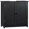 HOMCOM Under Sink Bathroom Cabinet with 2 Doors and Shelf, Pedestal Sink Bathroom Vanity Furniture, Black