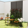 Outsunny Metal Outdoor Privacy Screen, Decorative Outdoor Divider with Stand and Expansion Screws, Freestanding Privacy Panel for Garden Backyard Deck Pool Hot Tub, Black