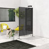 Outsunny Metal Outdoor Privacy Screen, Decorative Outdoor Divider with Stand and Expansion Screws, Freestanding Privacy Panel for Garden Backyard Deck Pool Hot Tub, Black
