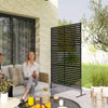 Outsunny Metal Outdoor Privacy Screen, Decorative Outdoor Divider with Stand and Expansion Screws, Freestanding Privacy Panel for Garden Backyard Deck Pool Hot Tub, Black