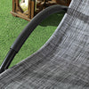 Outsunny Patio Rocking Lounge Chair Outdoor Zero Gravity Rocker with Mesh Seat Padded Pillow Grey