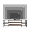 HOMCOM Industrial TV Cabinet for TVs Up to 80", TV Stand with Open Shelf Storage, Media Console with Steel Frame, Rustic Brown