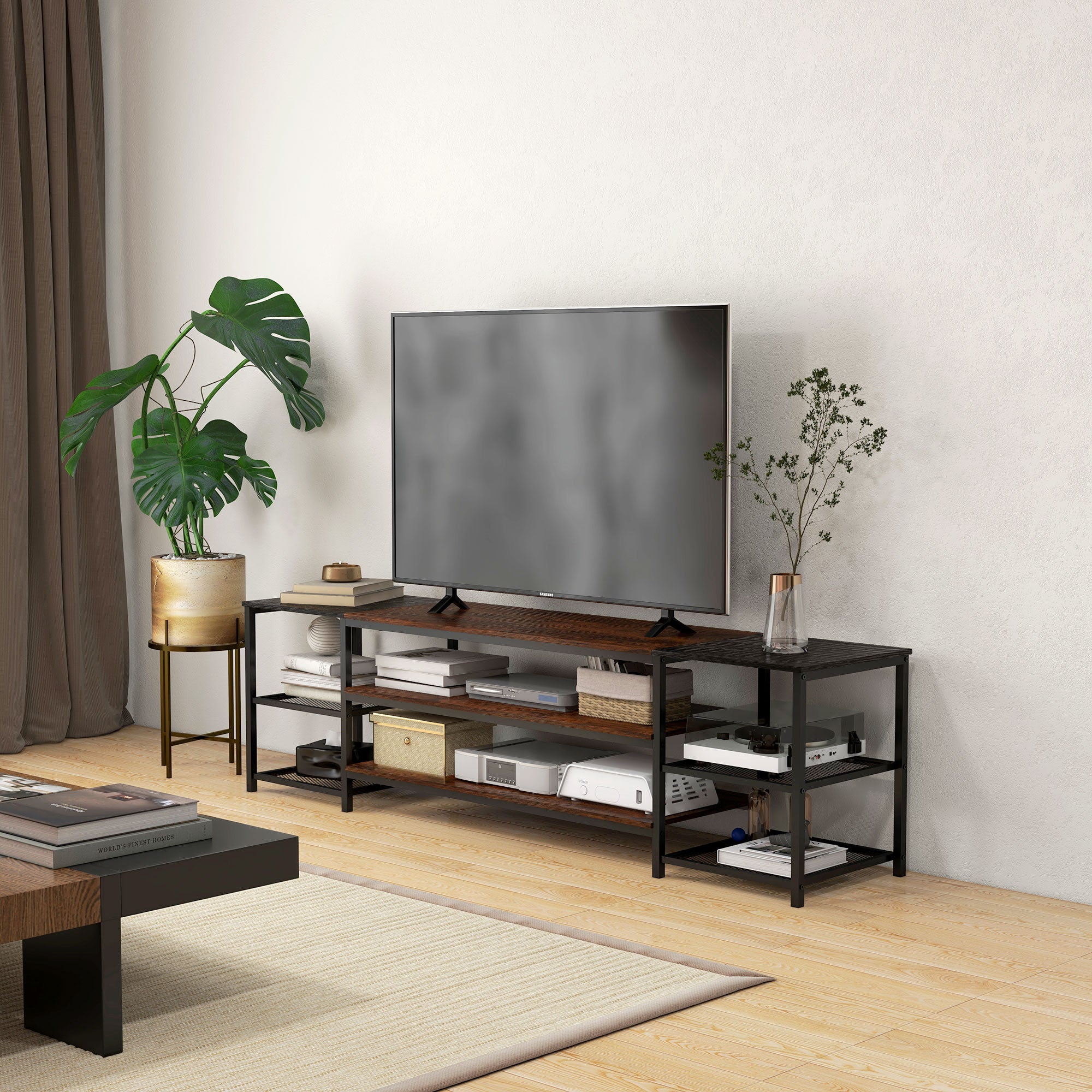 HOMCOM Industrial TV Cabinet for TVs Up to 80