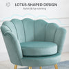 HOMCOM Modern Accent Chair, Velvet-Touch Fabric Leisure Club Chair with Gold Metal Legs for Bedroom, Green