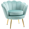 HOMCOM Modern Accent Chair, Velvet-Touch Fabric Leisure Club Chair with Gold Metal Legs for Bedroom, Green