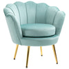 HOMCOM Modern Accent Chair, Velvet-Touch Fabric Leisure Club Chair with Gold Metal Legs for Bedroom, Green
