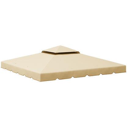 Outsunny 9.8' x 9.8' Gazebo Replacement Canopy, Gazebo Top Cover with Double Vented Roof for Garden Patio Outdoor TOP ONLY, Beige