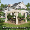 Outsunny 9.8' x 9.8' Gazebo Replacement Canopy, Gazebo Top Cover with Double Vented Roof for Garden Patio Outdoor TOP ONLY, Beige