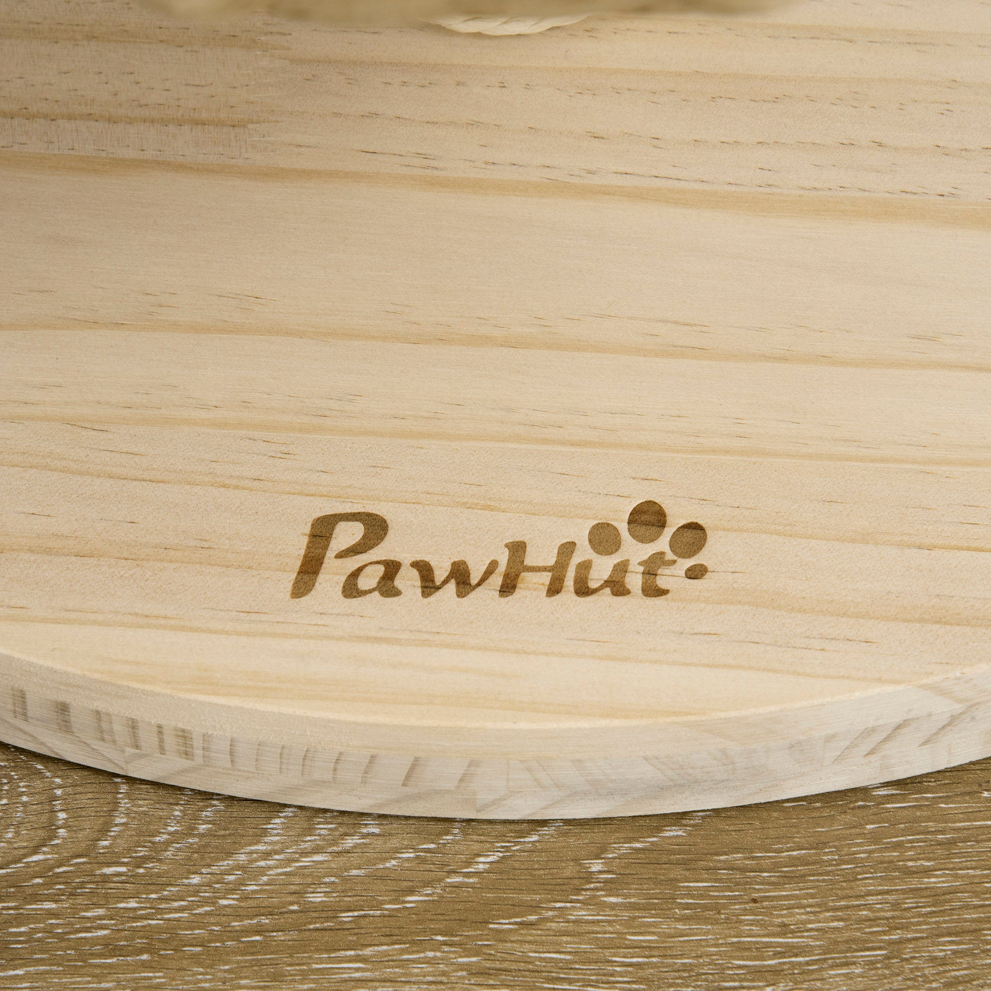 PawHut 57" Cat Tree, Kitty Activity Centre, Wooden Cat Climbing Toy, Cat Tower with Cat Bed Washable Cushions Hanging Ball Toys Paper Rope Scratching Post, Natural