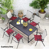 Outsunny 6-Piece Patio Chair Cushions Pillows, Seat Replacement Patio Cushions Set with Ties, Button Tufted for Indoor Outdoor Garden Furniture, Wine Red