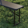 Outsunny 6FT 3-Piece Folding Picnic Table with 2 Benches, Faux Rattan Portable Outdoor Camping Table Bench Set with Carrying Handles and HDPE Tabletop for Garden, Patio, Black