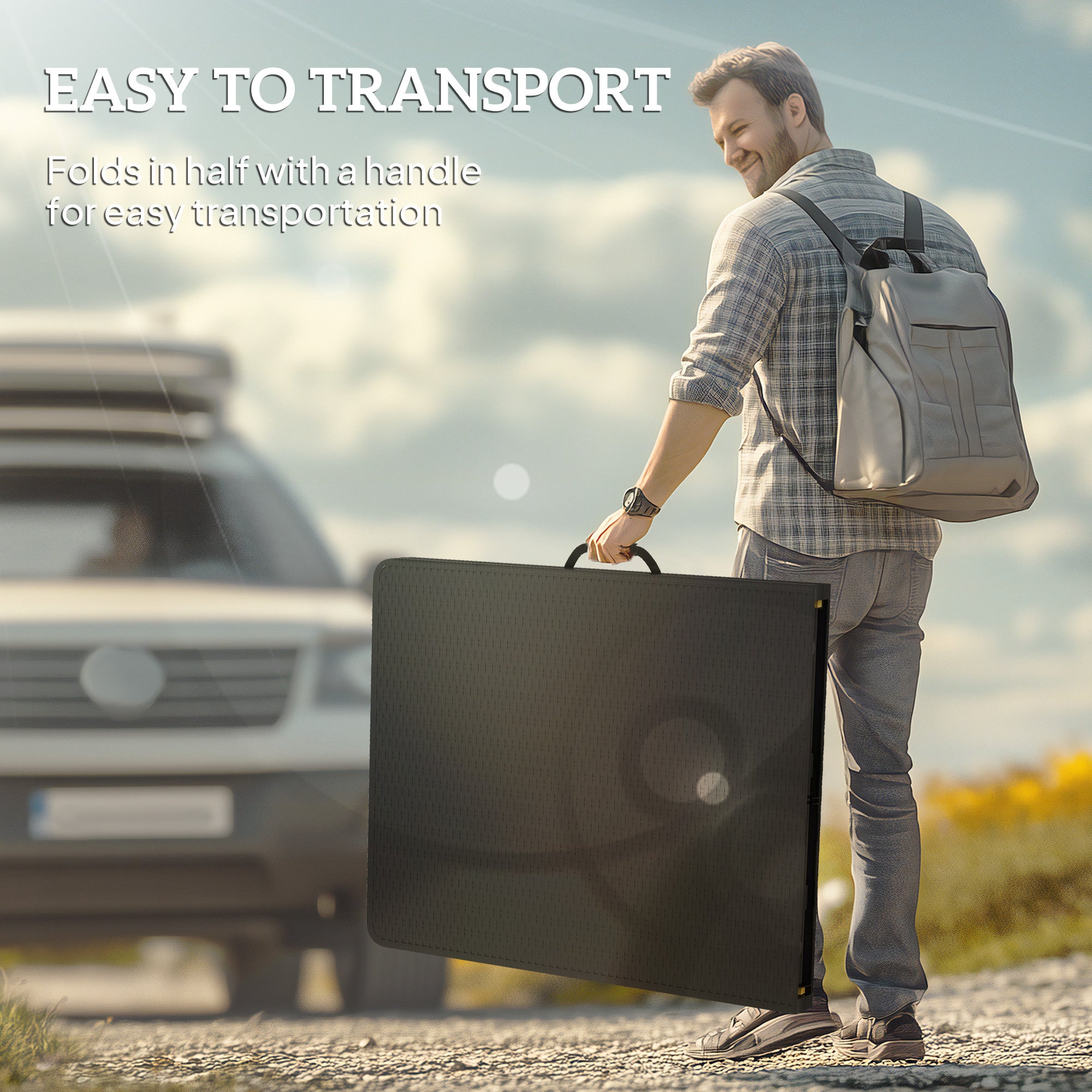 Outsunny 6FT 3-Piece Folding Picnic Table with 2 Benches, Faux Rattan Portable Outdoor Camping Table Bench Set with Carrying Handles and HDPE Tabletop for Garden, Patio, Black