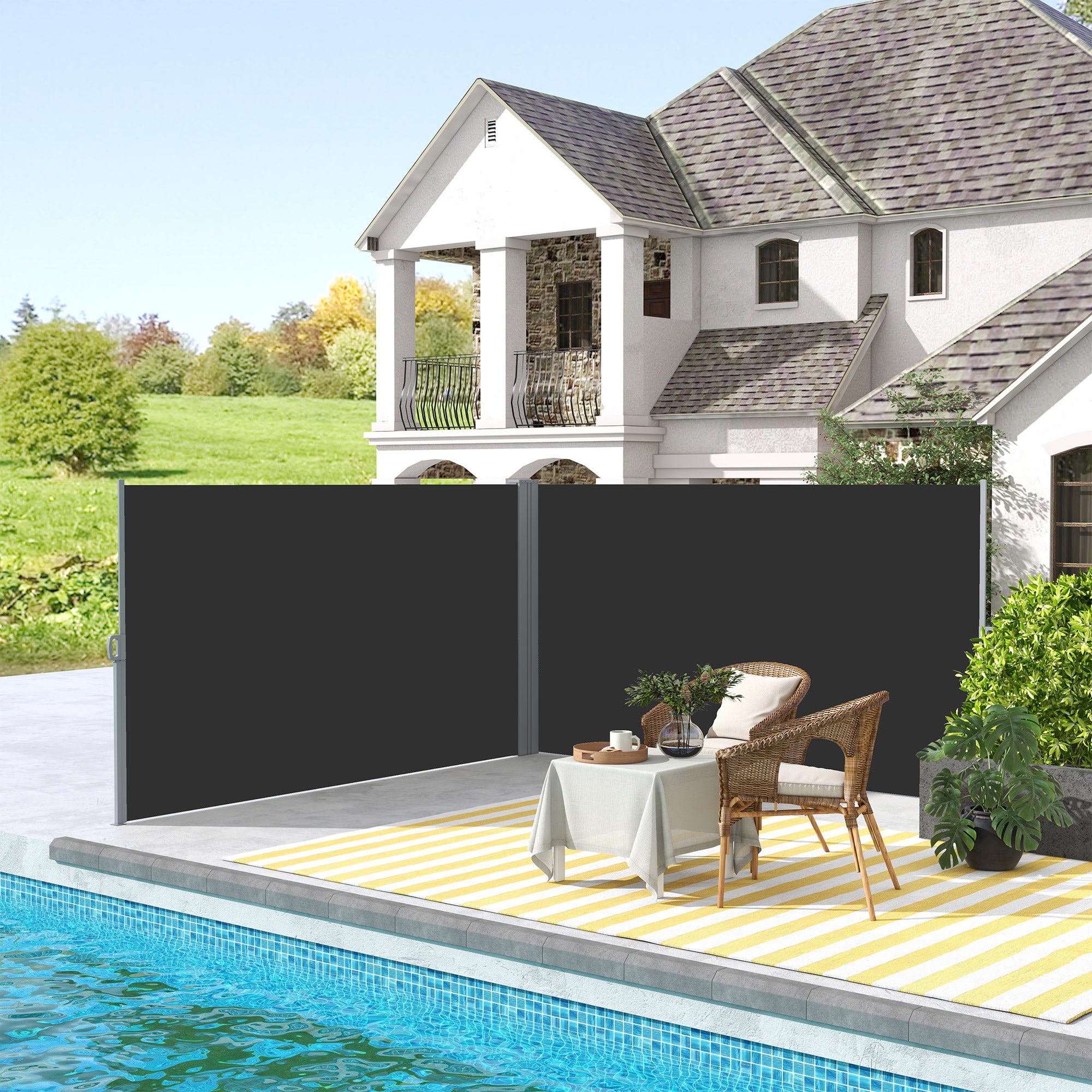 Outsunny Double Retractable Side Awning, 236