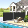 Outsunny Double Retractable Side Awning, 236" x 63" Outdoor Privacy Wall, Patio Screen for Garden, Balcony, Backyard, Black