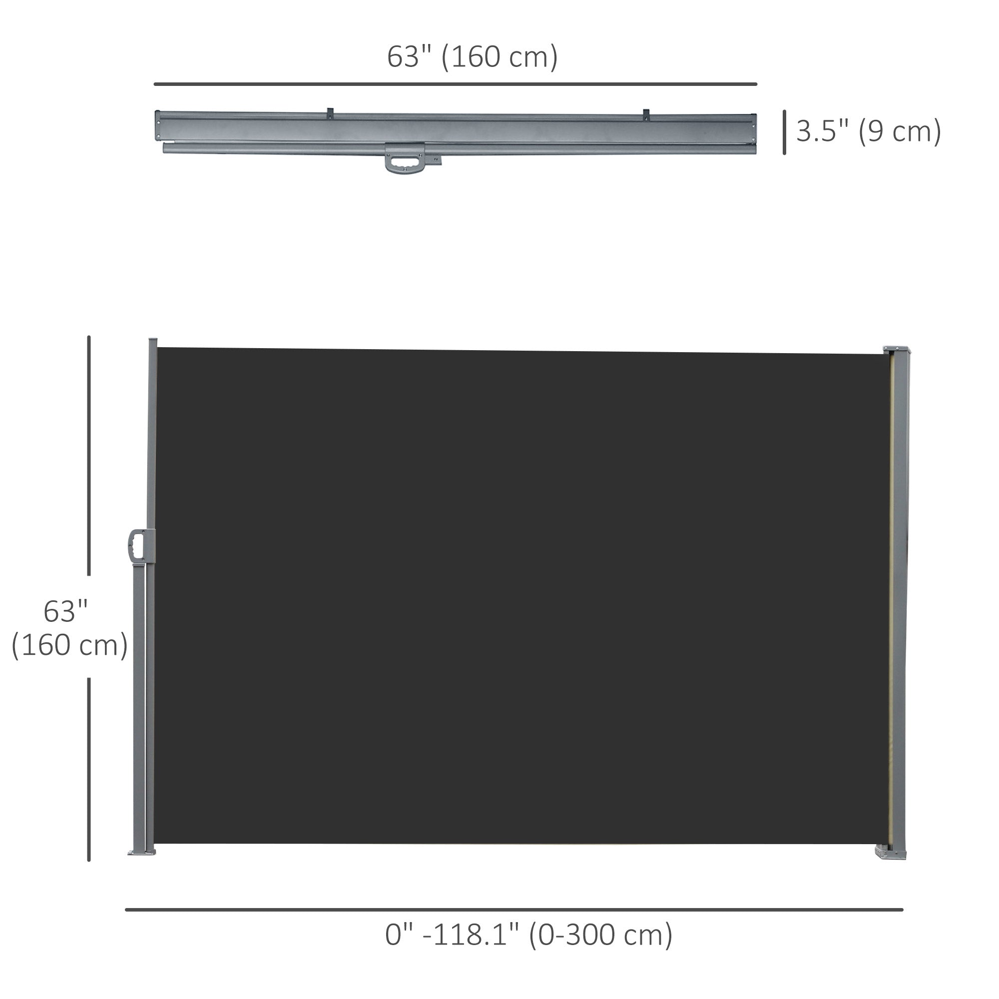 Outsunny Double Retractable Side Awning, 236