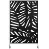 Outsunny Metal Outdoor Privacy Screen, Decorative Outdoor Divider with Stand and Expansion Screws, Freestanding Privacy Panel for Garden Backyard Deck Pool Hot Tub, Leaf Style